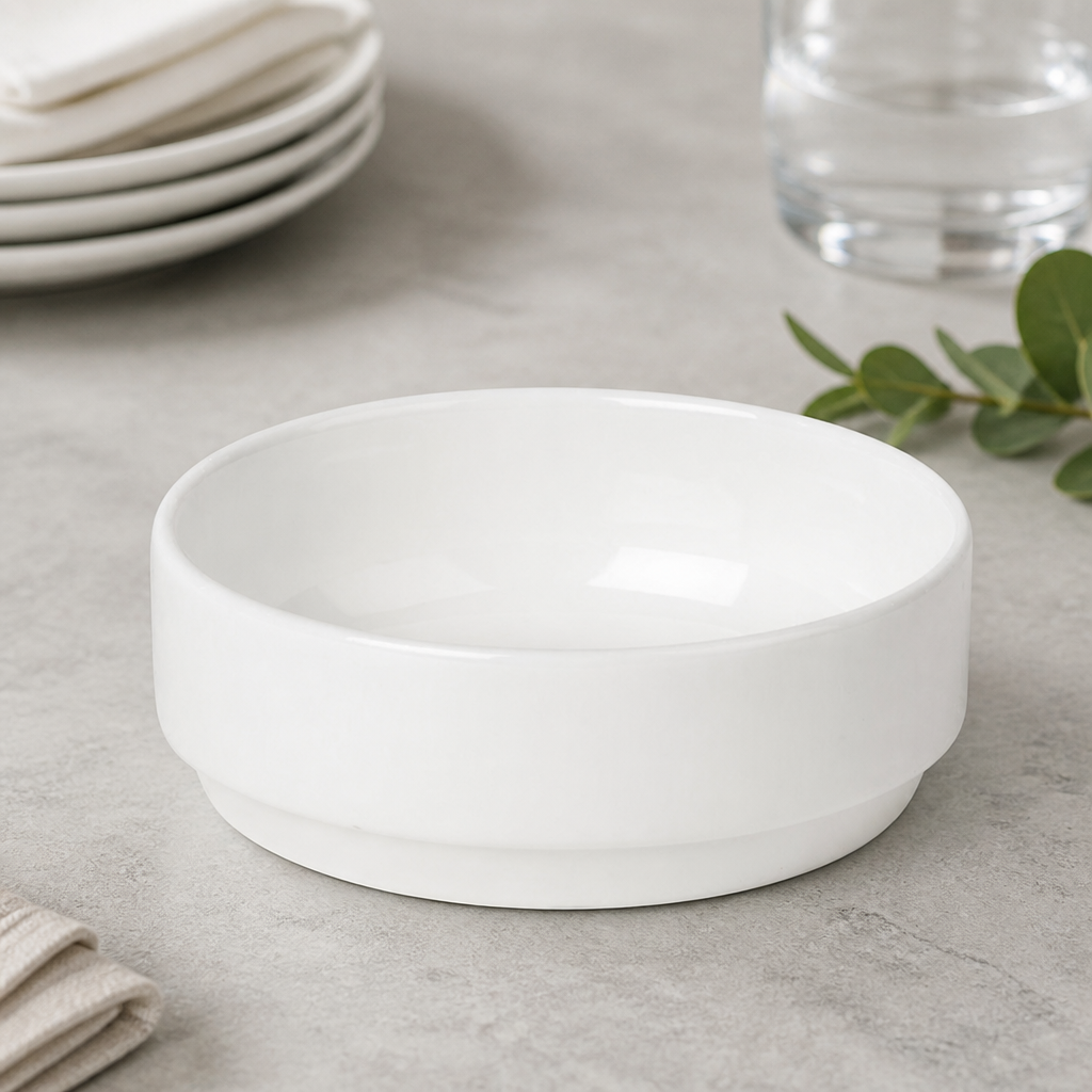 Commercial Stackable Bowls 120mm 300ml Bone China 12 Pack