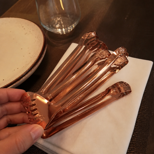 Commercial Serving Tongs Copper Finish 6 Pack