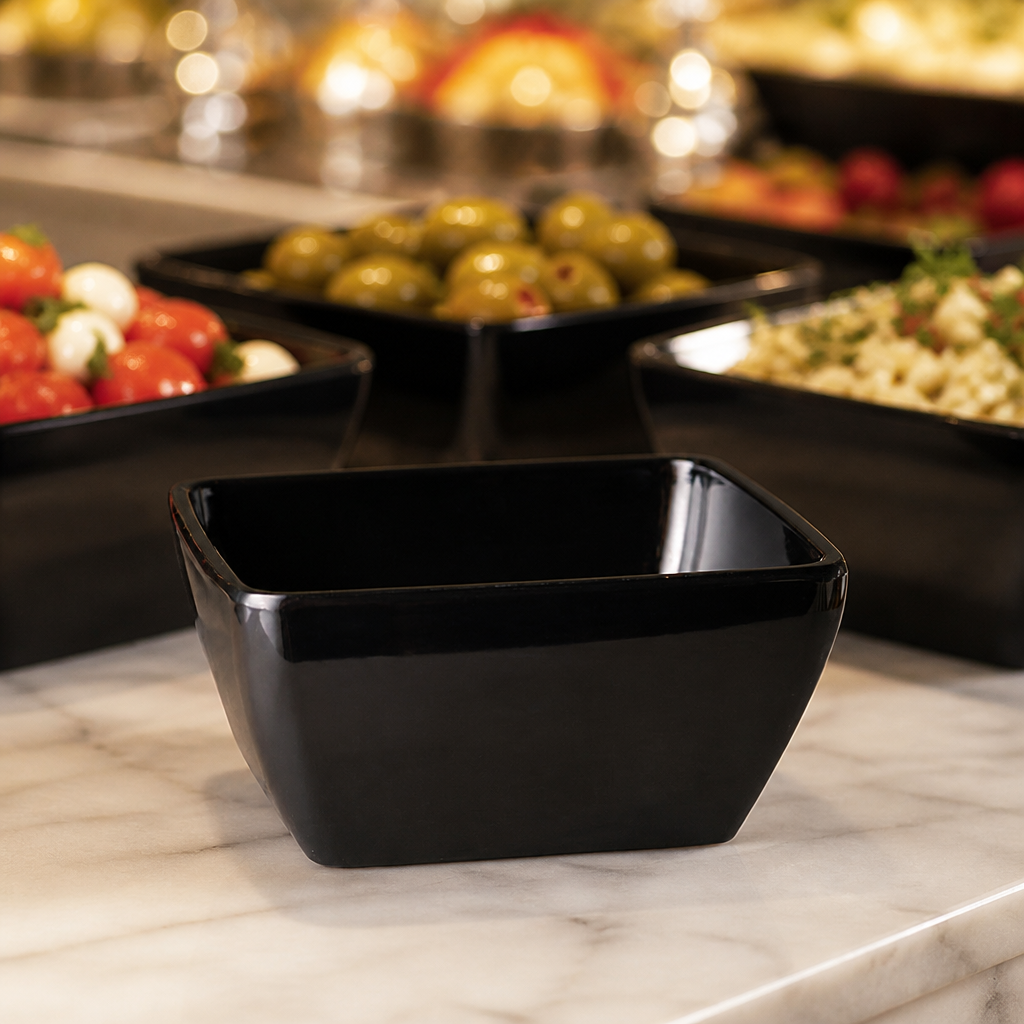 140ml Black Recycled Bowl for Catering Settings