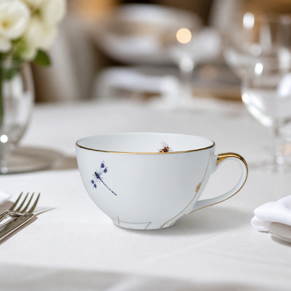 Set of 12 durable bone china tea for one cups