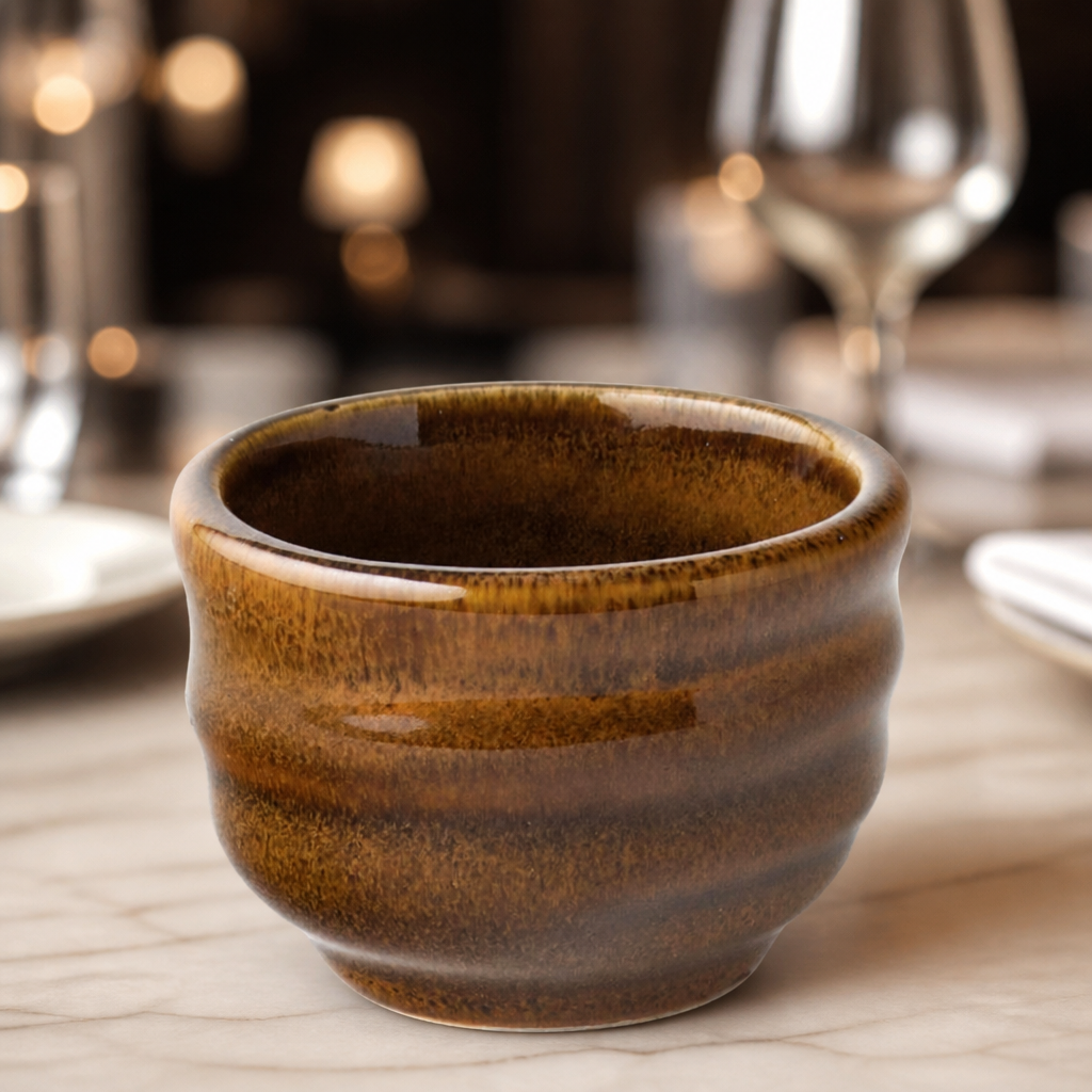 Set of 6 Commercial Dip Pots 40ml in vitrified stoneware