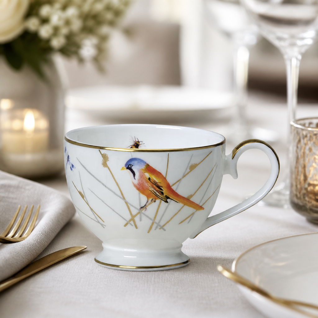 Set of 12 Commercial Footed Tea Cups 220ml in Bone China