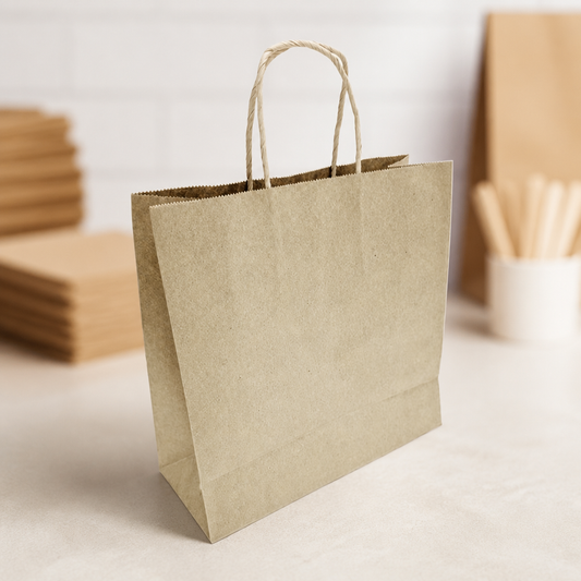 Small Recyclable Paper Bags 250 Pack for Commercial Use