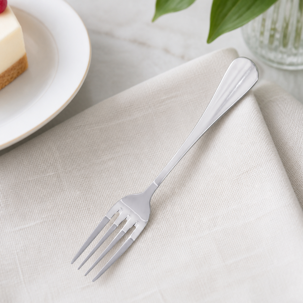 Baguette pattern dessert forks 180mm stainless steel 12 pack