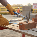 Premium Heavy Duty 16oz Brick Hammer with Forged Steel Polished Head for Construction and Masonry Work