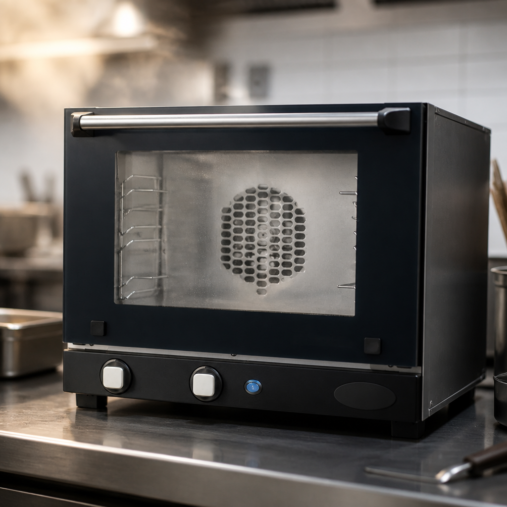 Commercial Drop Down Door Convection Oven 402mm High Silver