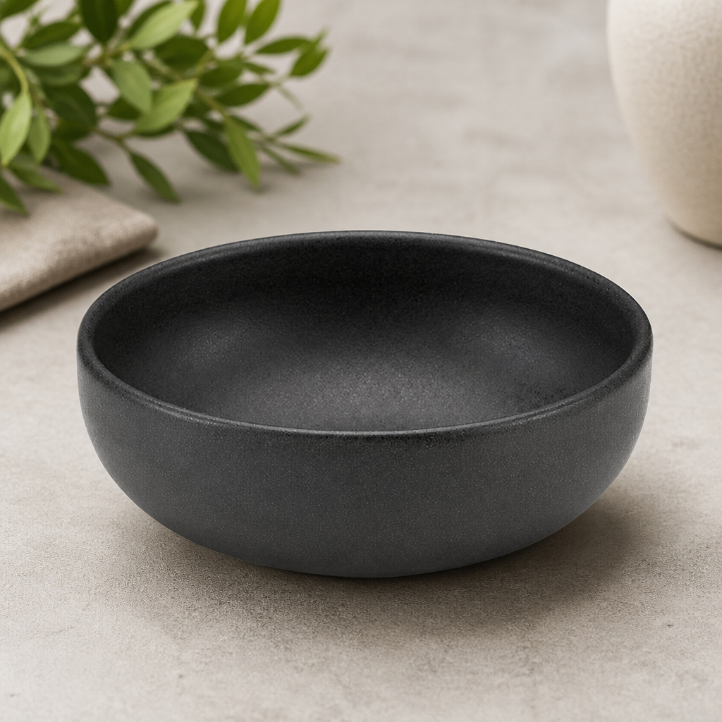 Commercial Black Bowls 120mm - 6 Pack Tableware Set