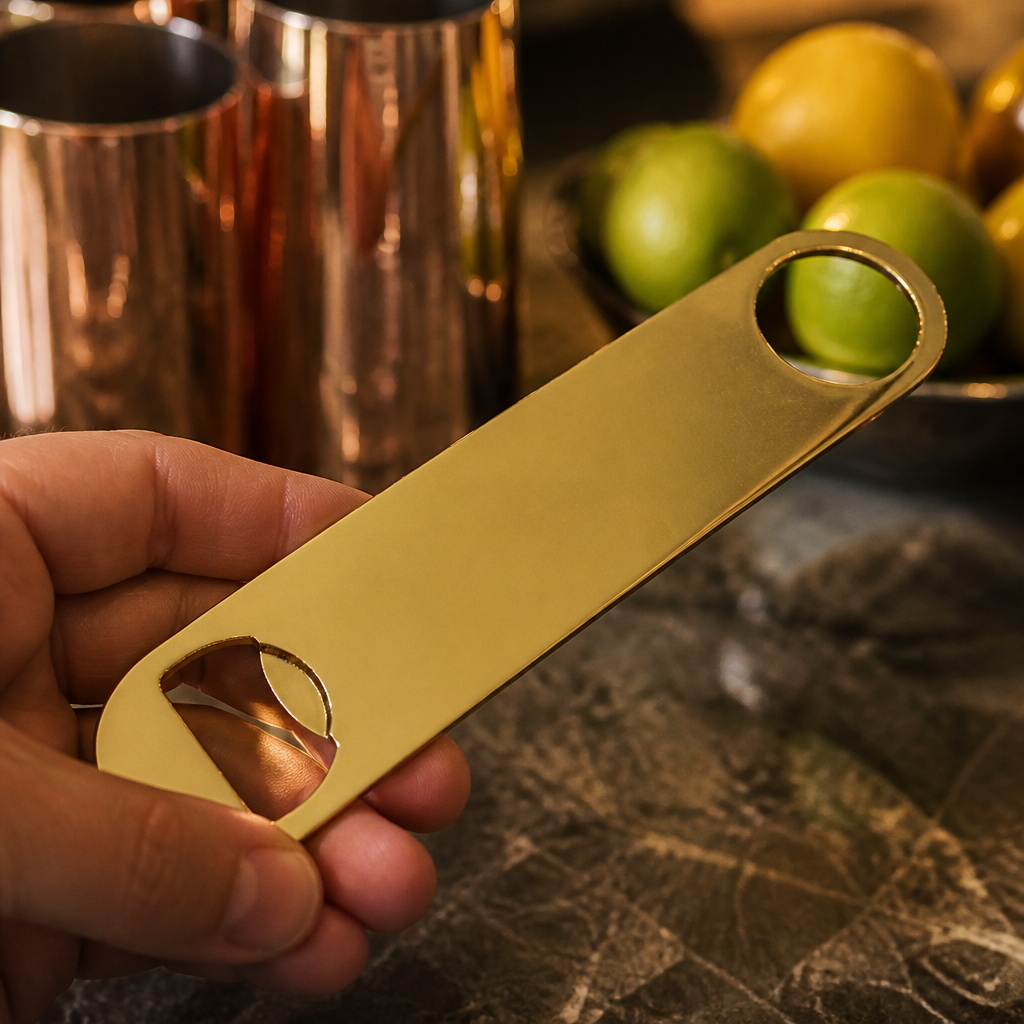 Gold Plated 7 Inch Commercial Bar Blade Bottle Opener