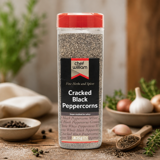Cracked Black Peppercorns 425g - Commercial Spice Seasoning