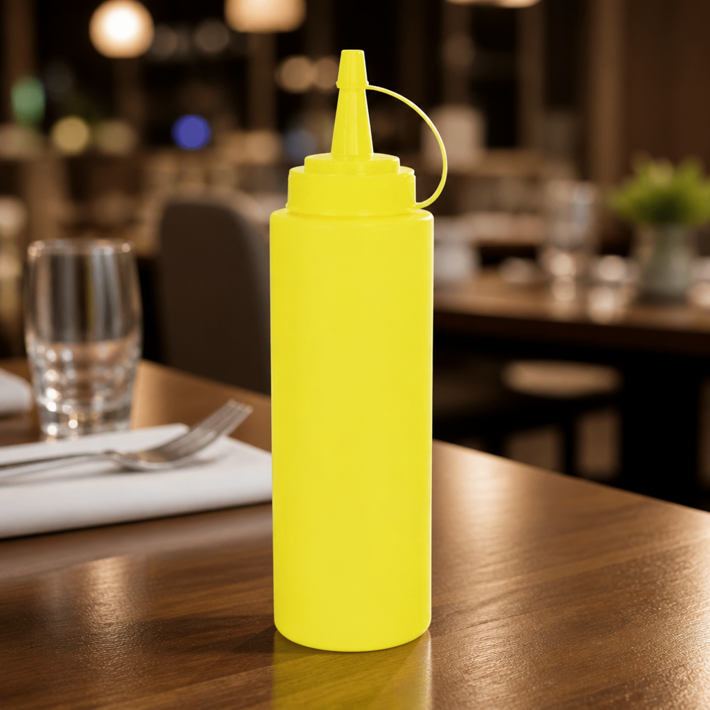 24oz Commercial Yellow Squeeze Sauce Bottle for easy dispensing
