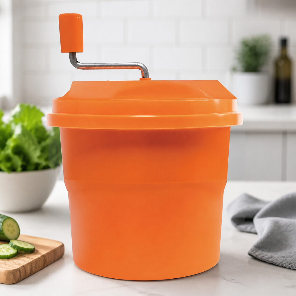 Commercial Manual Salad Spinner 5Ltr Ergonomic Design