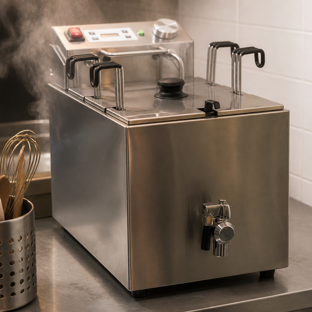 8L commercial pasta cooker with front drain tap and stainless steel