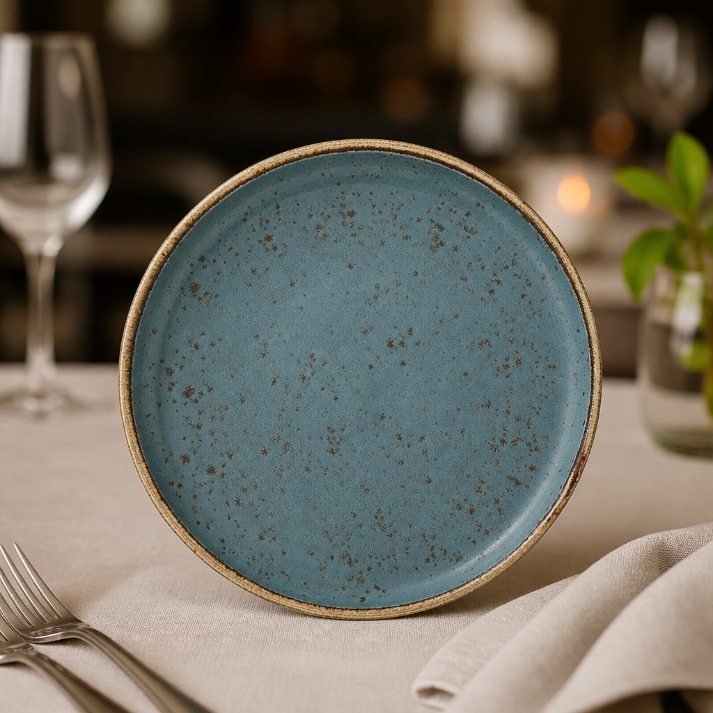 Commercial Stack Plates Blue 165mm Dishwasher Safe 12 Pack