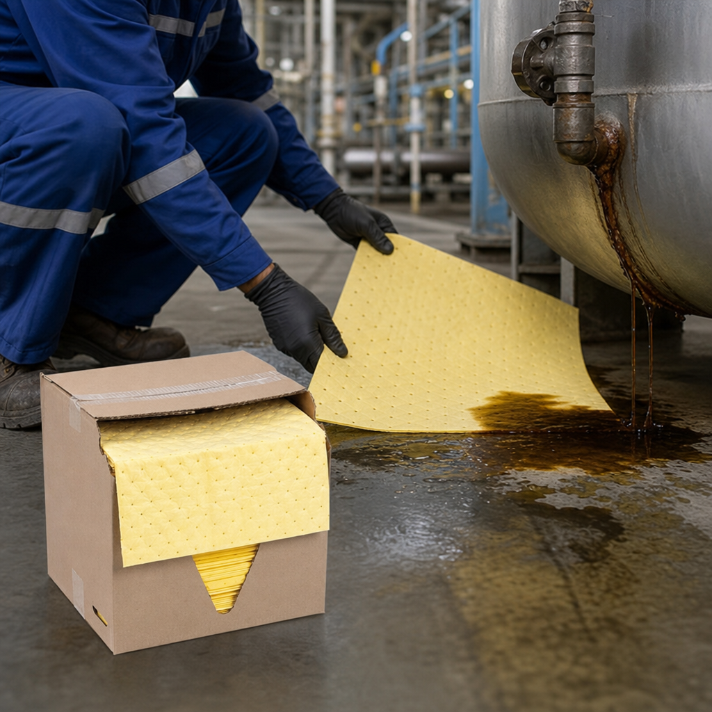 Chemical Spill Absorbent Cloths in Light and Heavy Grades