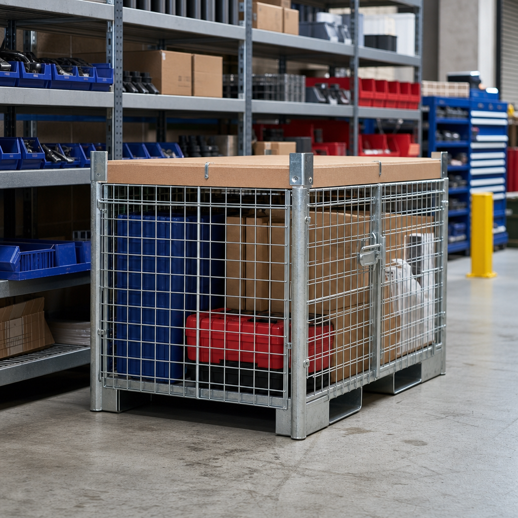 Chipboard Lid for Mesh Stillage with Forklift Guides