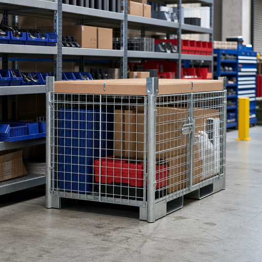 Chipboard Lid for Mesh Stillage with Forklift Guides