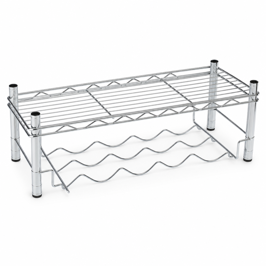 Chrome Wire Wine Rack Extension Shelf