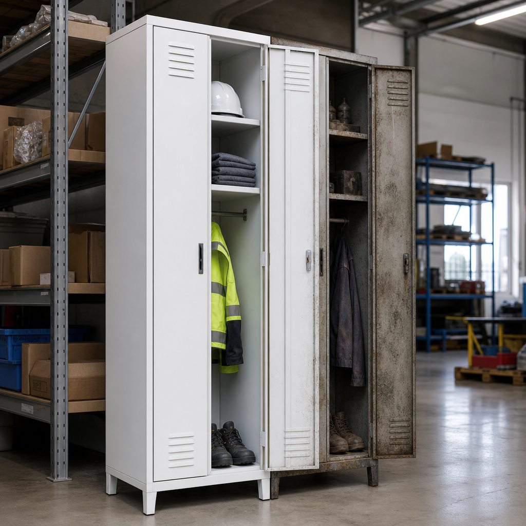Clean and Dirty Metal Locker with Antibacterial Coating