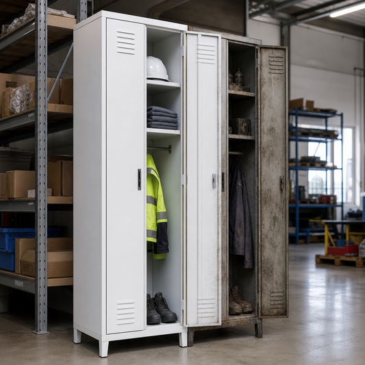 Clean and Dirty Metal Locker with Antibacterial Coating