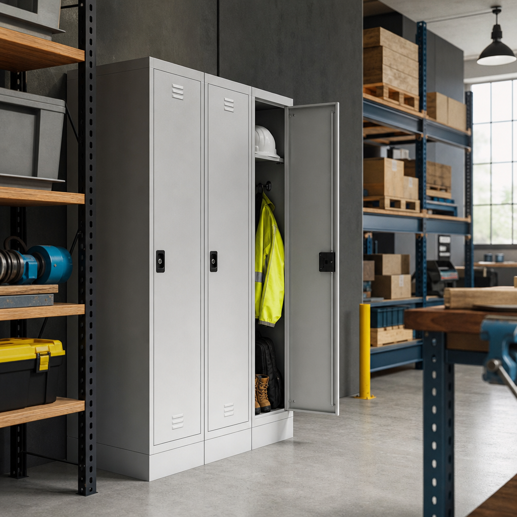 Clean Industry One-Piece Lockers on Plinth Base
