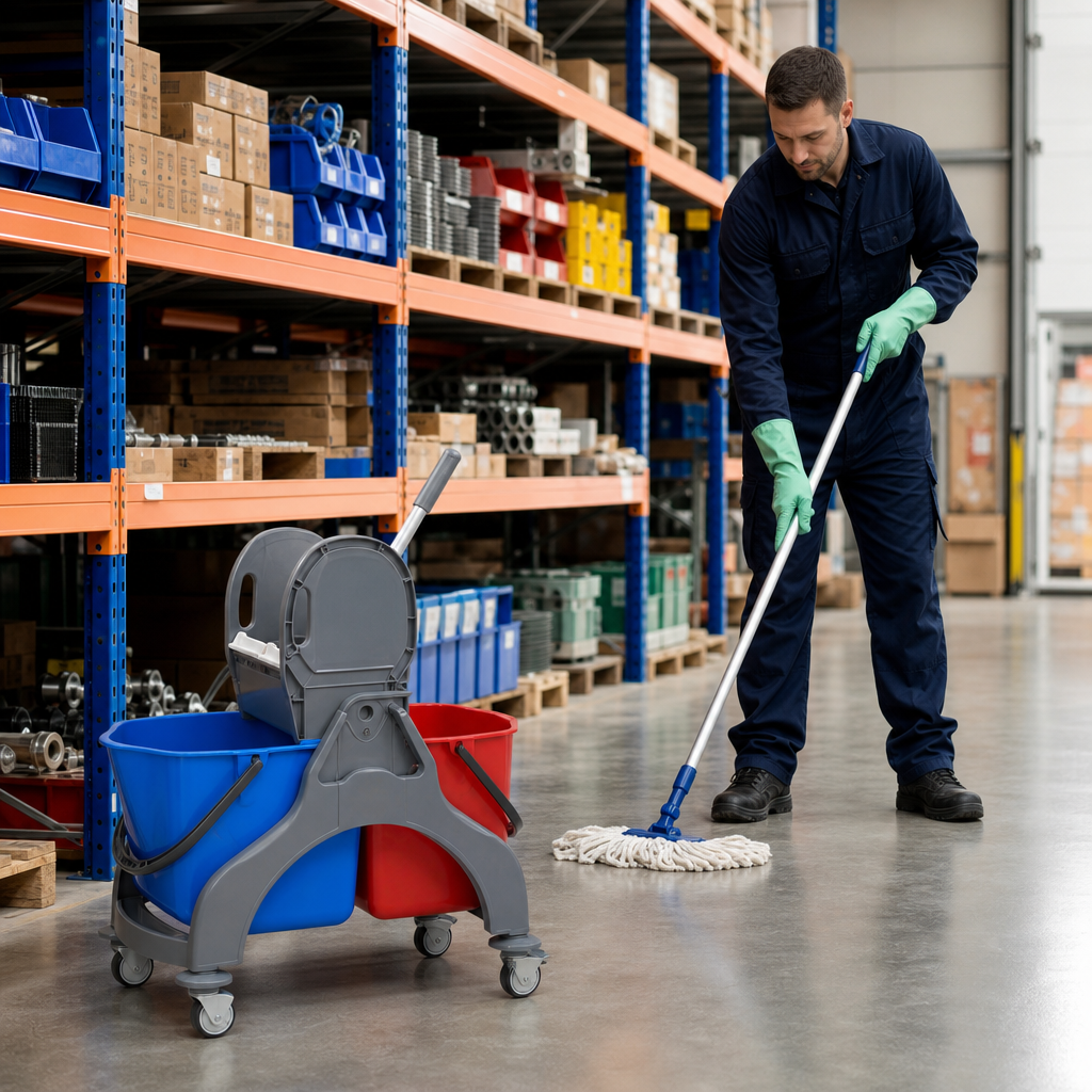 Cleaning Trolley with Dual 15 Litre Buckets and Press