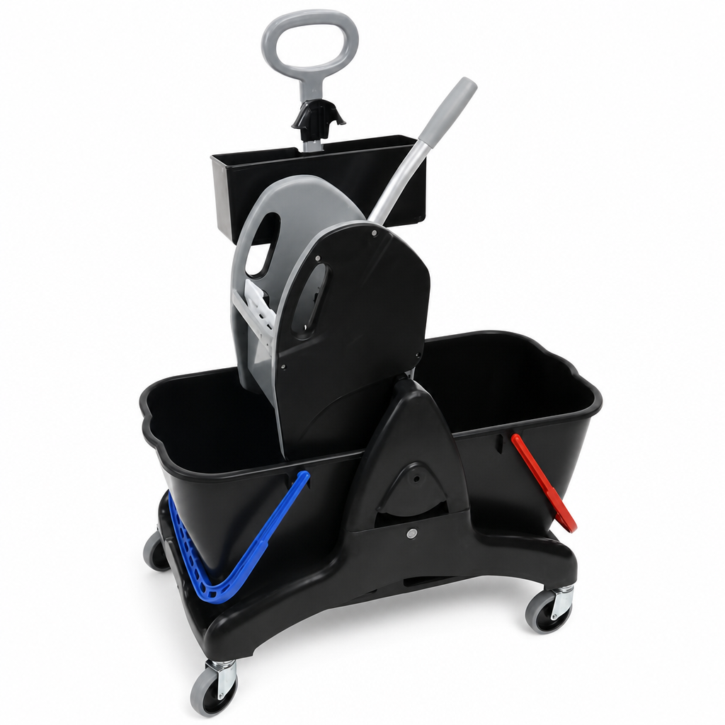Cleaning Trolley with Dual 15 Litre Buckets and Press
