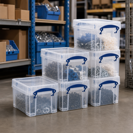 Clear 3 Litre Clip Lock Storage Boxes Pack of 6