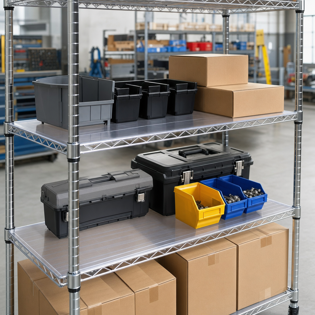 Clear Acrylic Shelf Covers for Wire Shelving – 915mm Wide (Pack of 2)