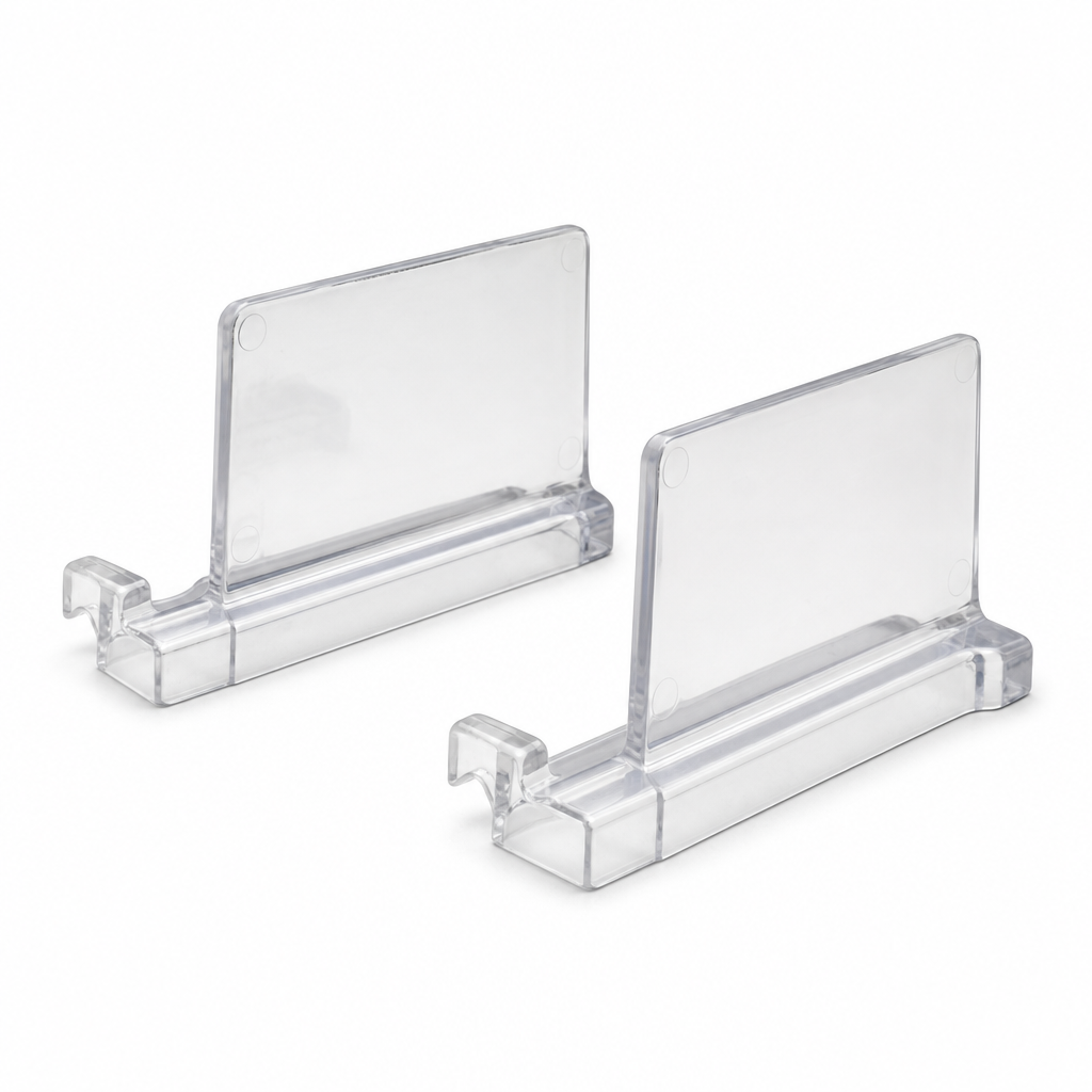 Clear Plastic Bin Stops for Component Storage Bins
