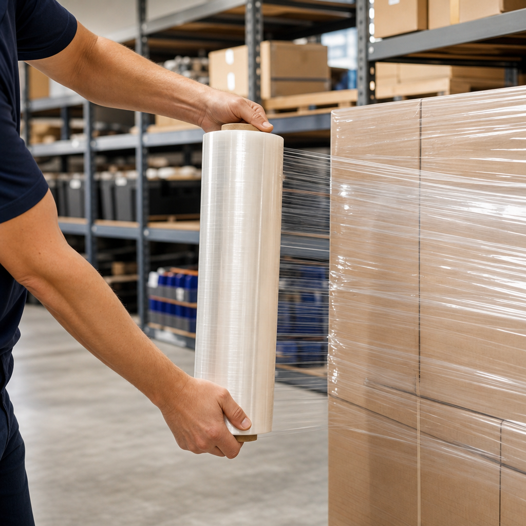 Clear Plastic Stretch Wrap Roll 450mm Width