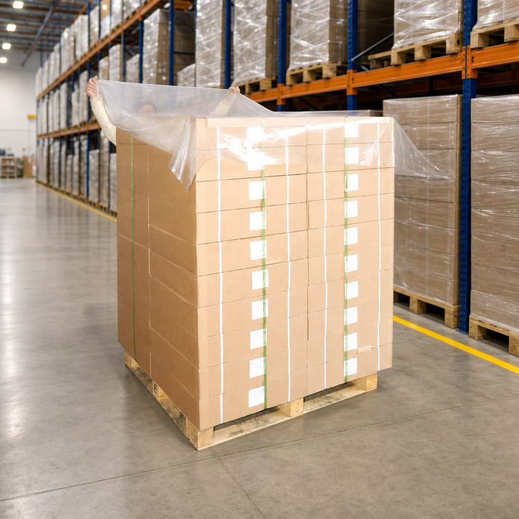 Clear Polythene Pallet Top Covers on Roll