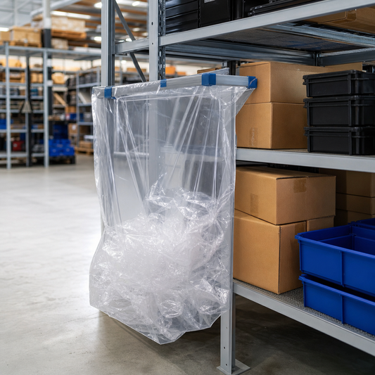 Clear Recycling Bags for Warehouse Racking and Roll Cages