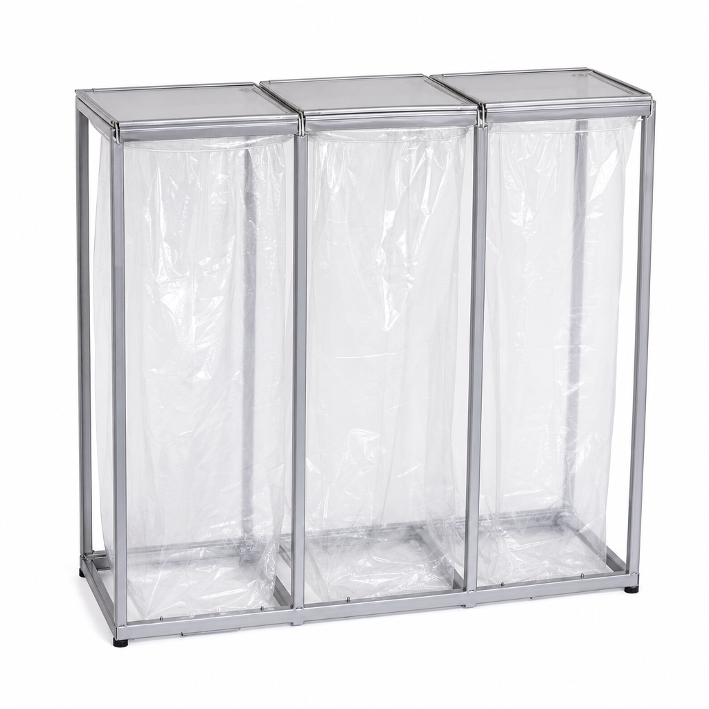 Clear Warehouse Racking Recycling Bags for Waste Segregation