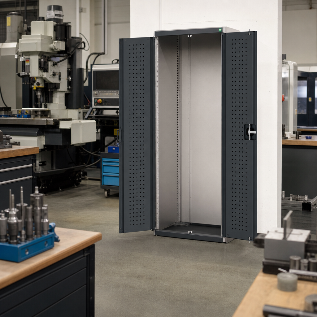 CNC Tool Storage Cabinet with Perforated Door 800x525mm
