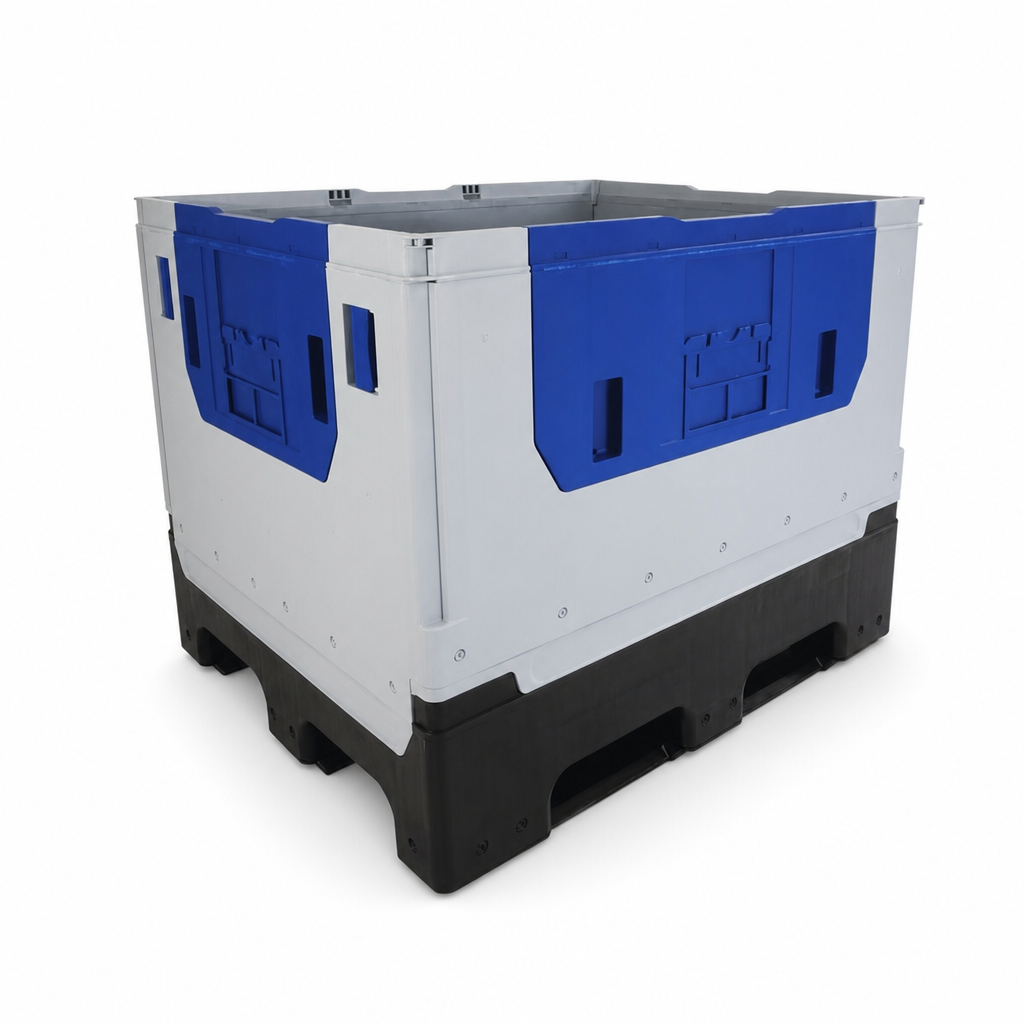 Collapsible Plastic Box Pallet with Forklift Skids