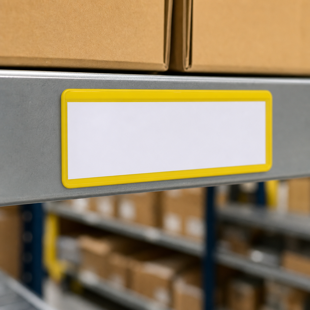 Coloured Adhesive and Magnetic Shelf Label Holders