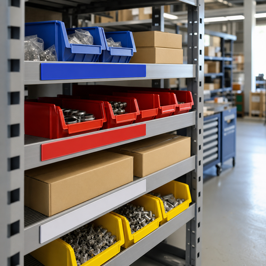 Coloured Adhesive and Magnetic Shelf Label Holders
