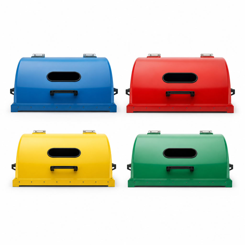 Coloured Lids for 200L Bottle Skip Waste Bins