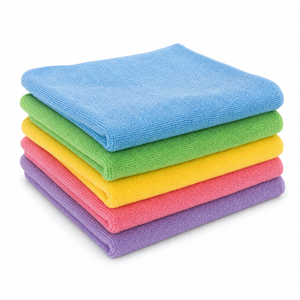Colourful Microfibre Cleaning Cloths Pack of 5 - 400 x 400mm