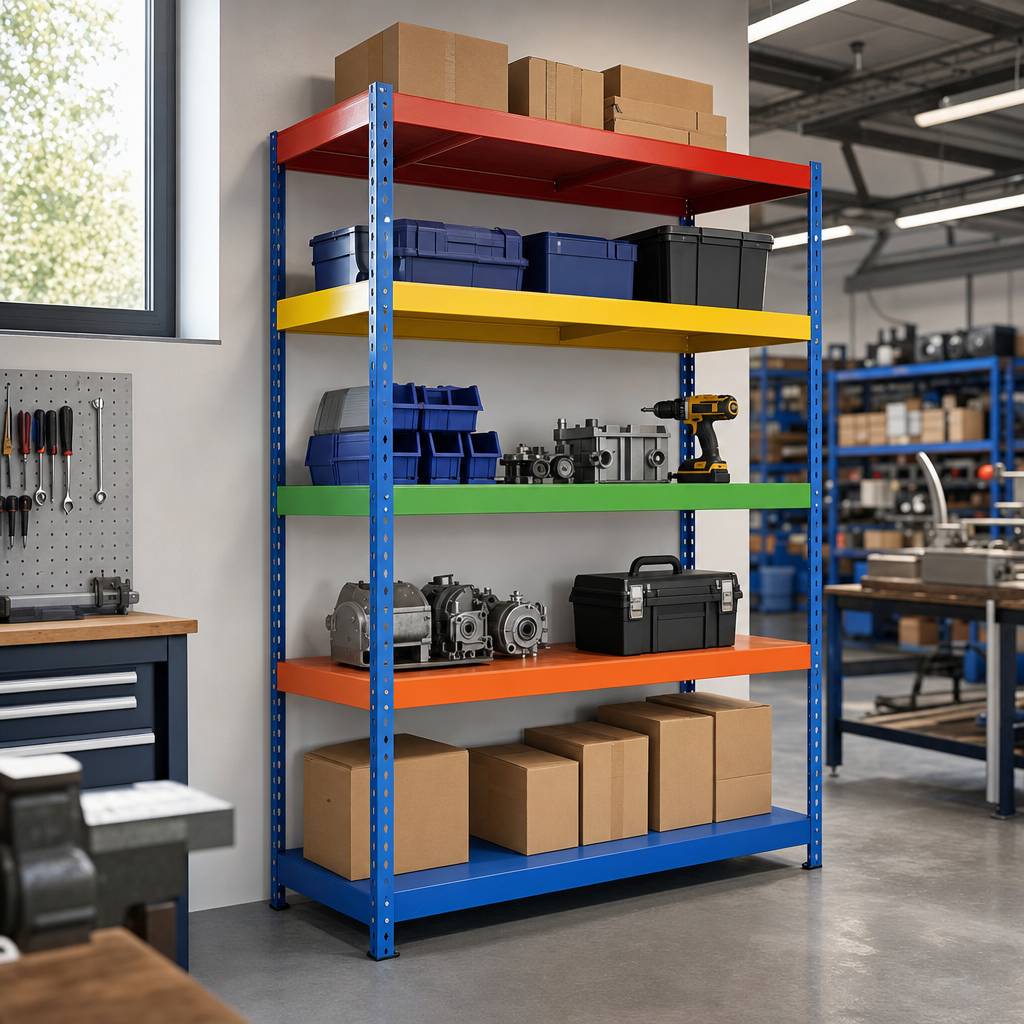 Colourful Office Shelving Unit with 5 Shelves