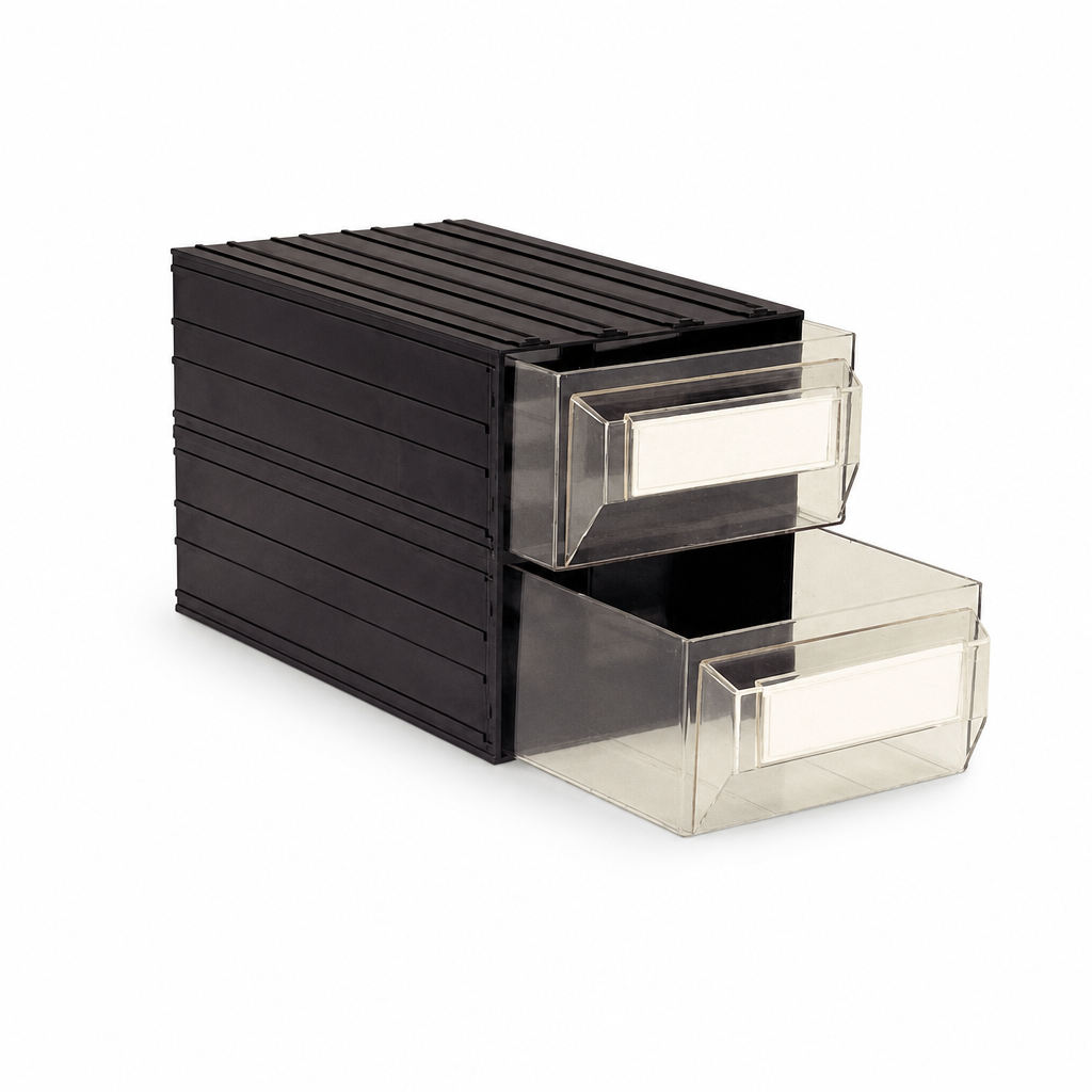 Compact Black PVC Drawer Unit for Small Parts Storage
