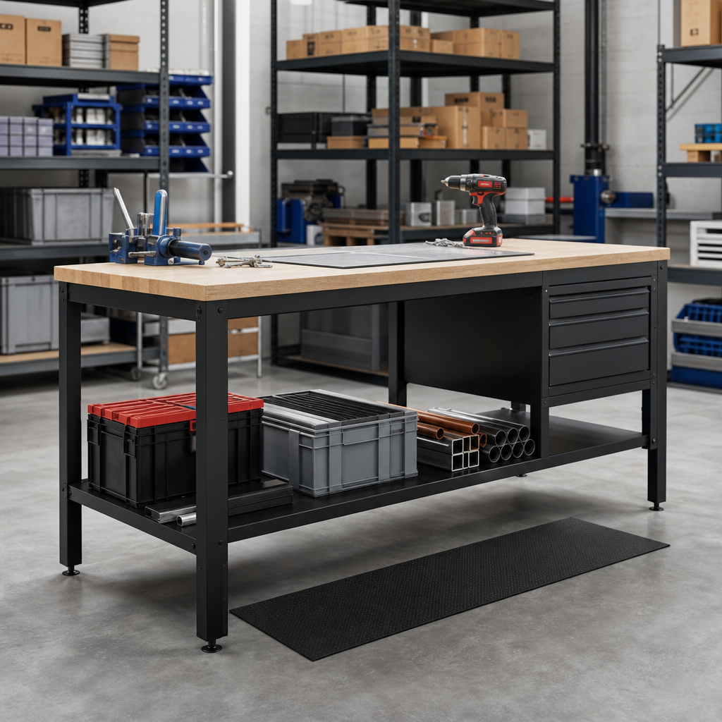 Compact Heavy Duty Workbench with Drawer Option