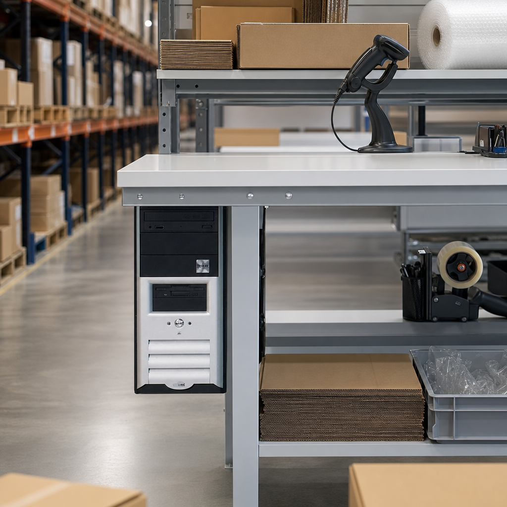 Compact Modular PC Stand for Packing Stations