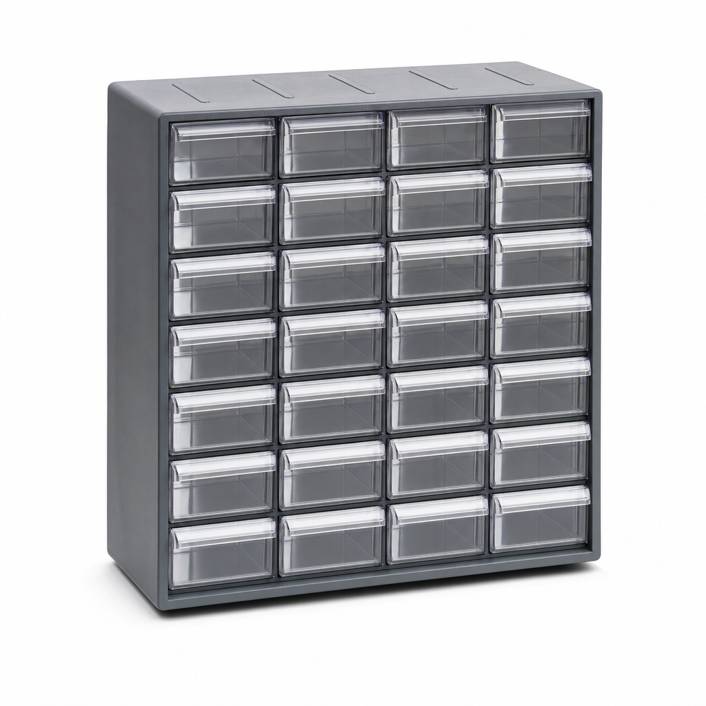 Compact PVC Drawer Unit for Small Parts Storage