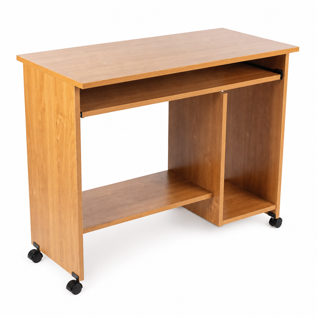 Compact Self-Assembly Computer Table with I-Shaped Base