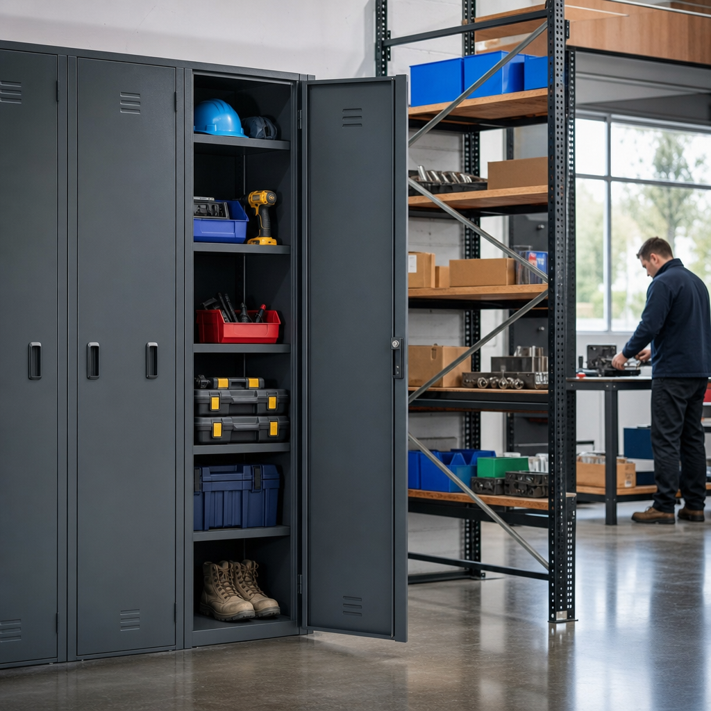 Compact Steel Storage Locker with Hinged Door
