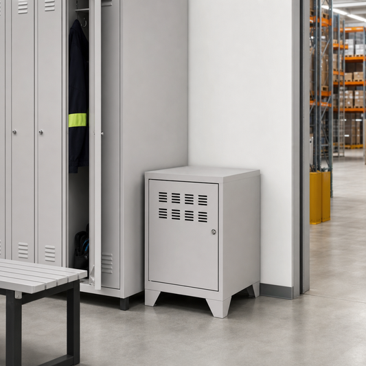 Compact Steel Storage Locker with Hinged Door