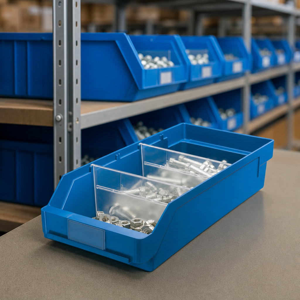 Component Bin Label Holders with Card Labels