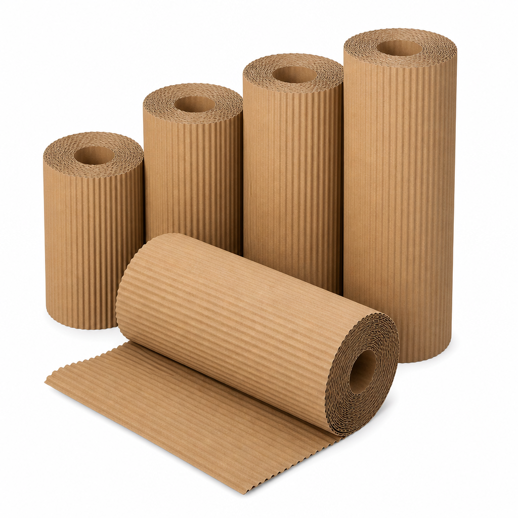 Corrugated Brown Wrapping Paper Rolls