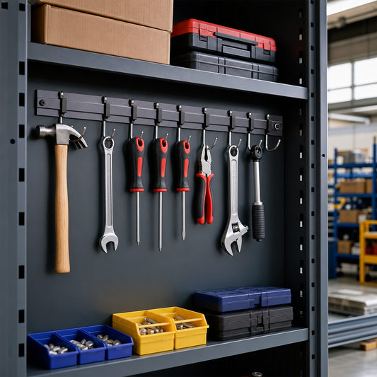 Cupboard Hanging Rails with Hooks for Tool Storage